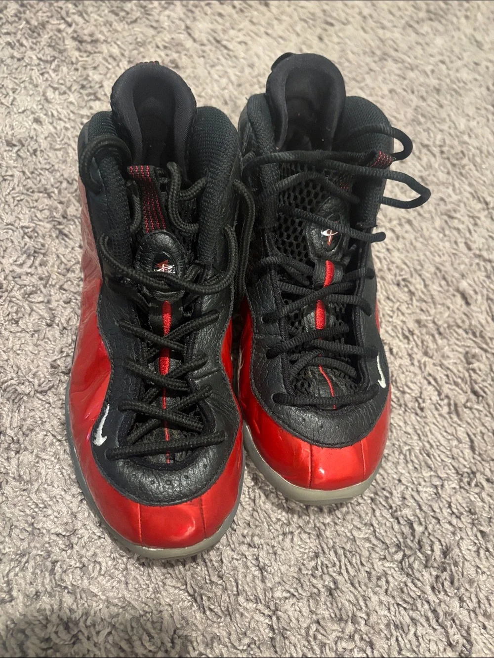 Nike Kids Red Foam-Like Sneakers with Black Accents